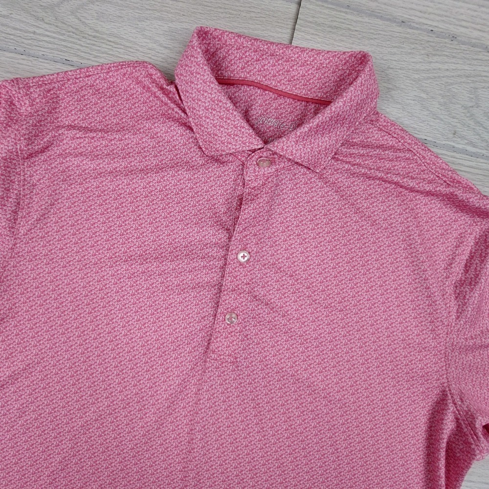 Johnnie-O Golf Polo Shirt University Of Louisville Mens Medium Pink Performance